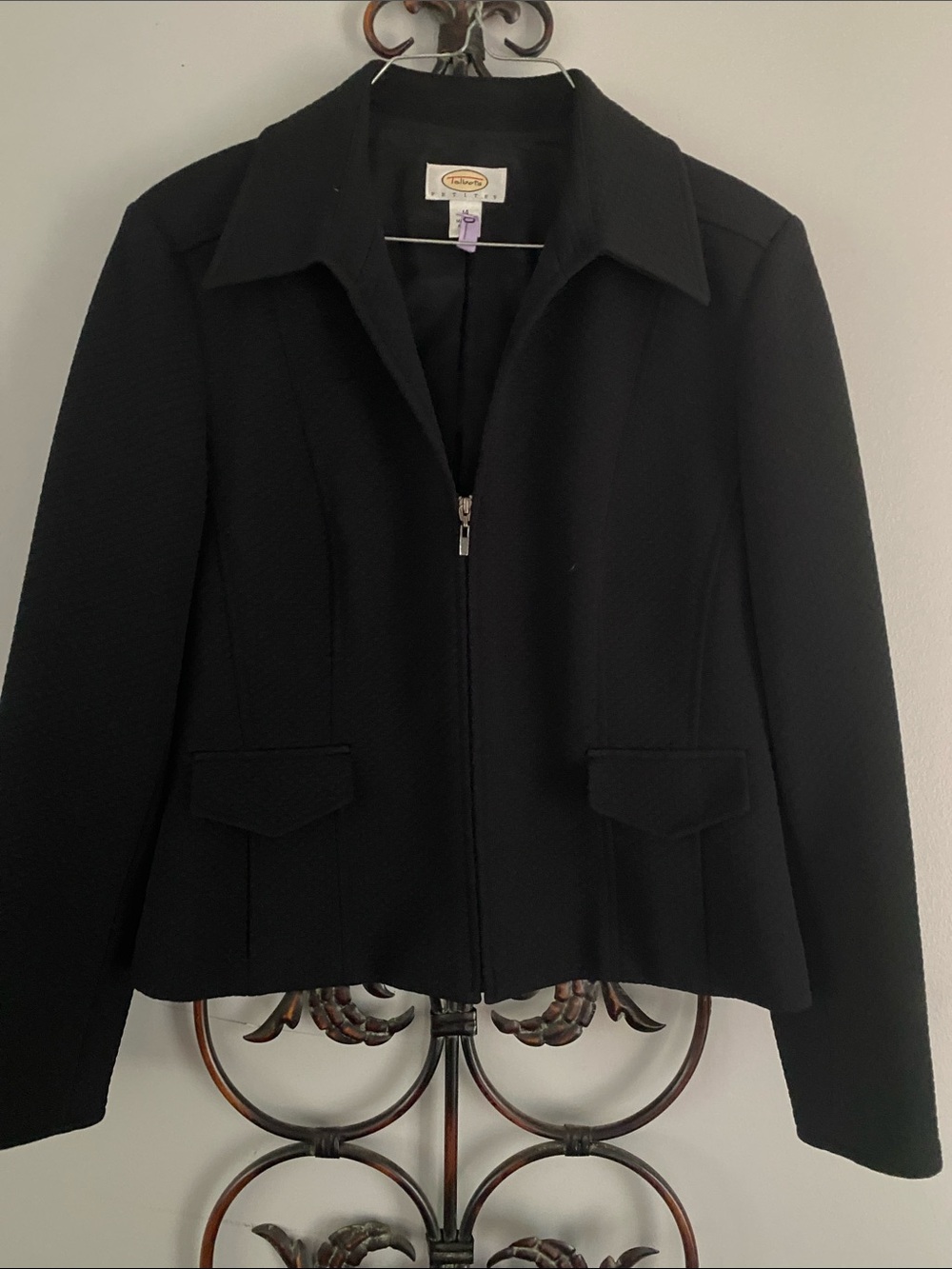 Talbots Black Zip-Front Women's Blazer Jacket